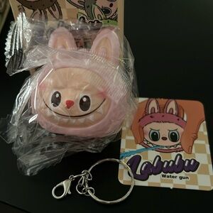 Labubu Water Gun key ring/bag charm
